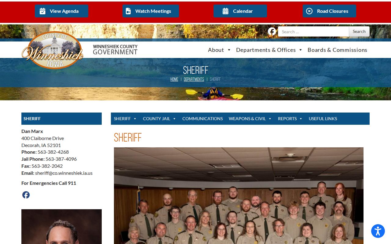 Winneshiek County sheriff warrant service responsibilities